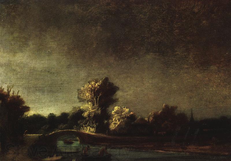 REMBRANDT Harmenszoon van Rijn Landscape with a Stone Bridge dyu France oil painting art